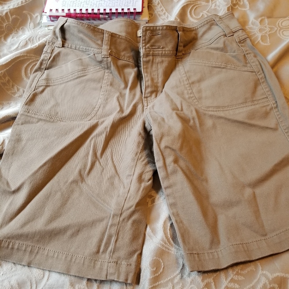 Long tan shorts